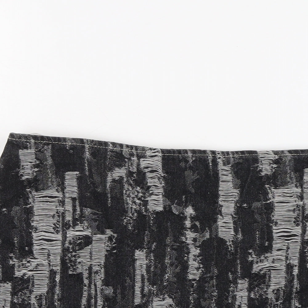 Milk it Womens Grey Cotton Mini Skirt Size 12 Zip