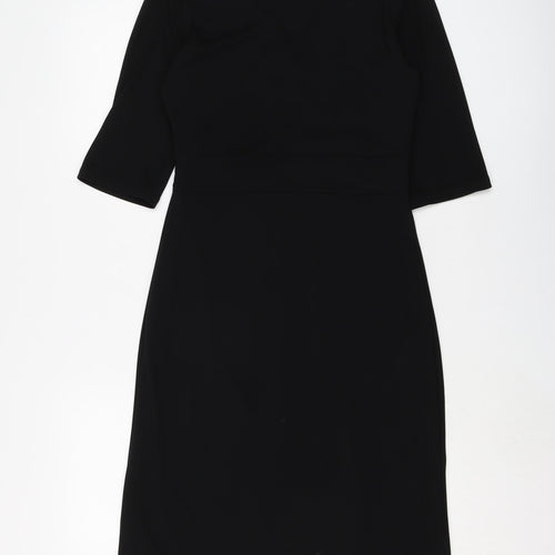 NEXT Womens Black Polyester A-Line Size 10 V-Neck Pullover