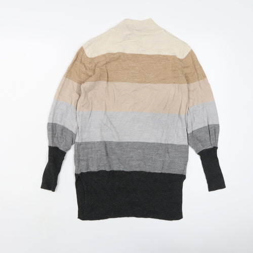 Marks and Spencer Womens Multicoloured Mock Neck Acrylic Pullover Jumper Size S
