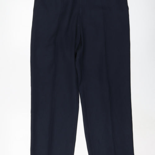 Classic Mens Blue Polyester Trousers Size 34 in L31 in Regular Button