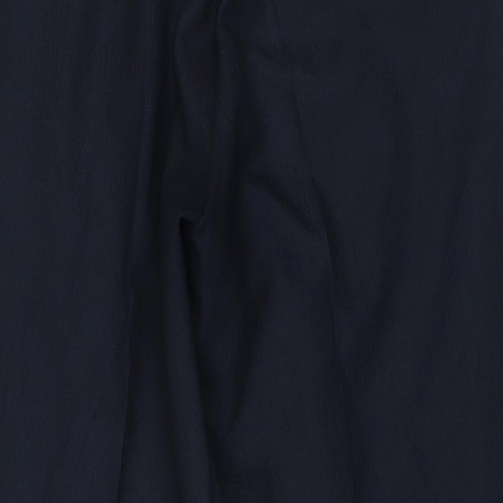 Classic Mens Blue Polyester Trousers Size 34 in L31 in Regular Button