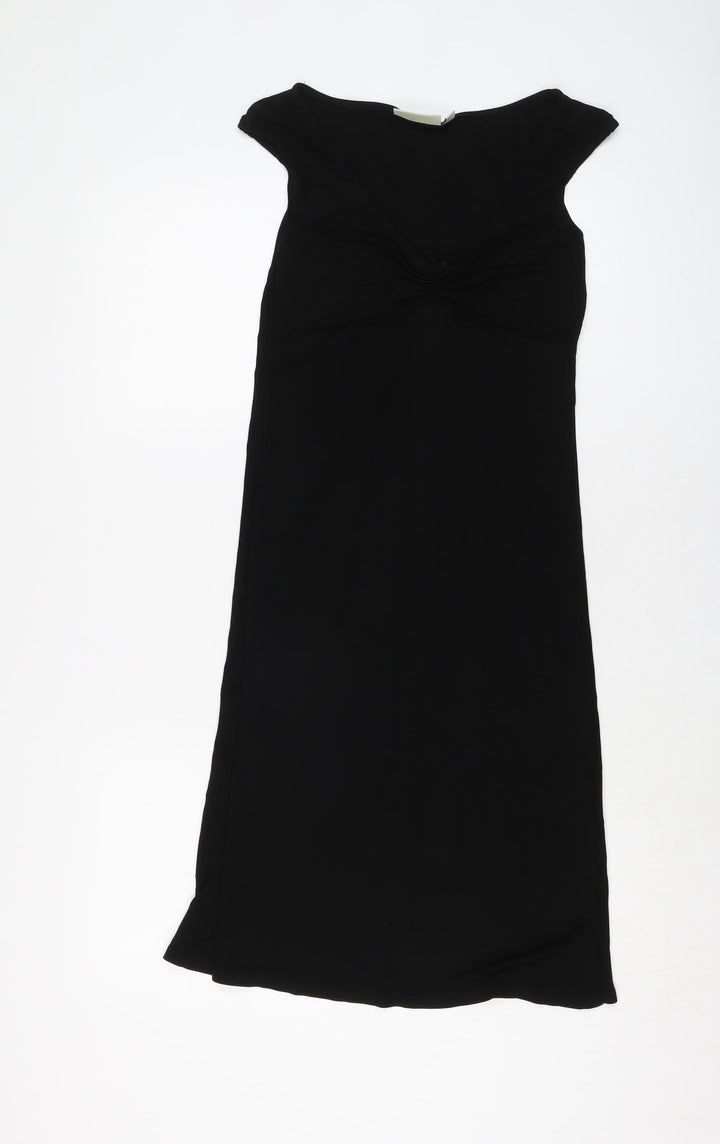 River Island Womens Black Acetate A-Line Size 10 V-Neck Pullover