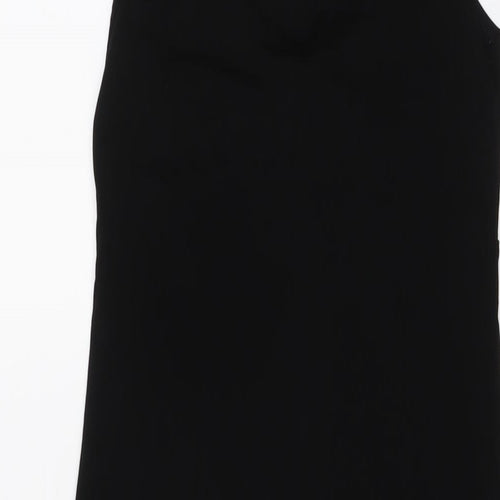 River Island Womens Black Acetate A-Line Size 10 V-Neck Pullover