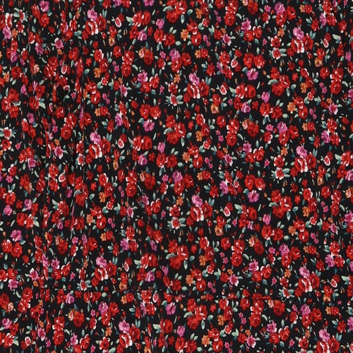 Oasis Womens Multicoloured Floral Polyester A-Line Size M Mock Neck Button