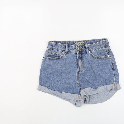 Denim & Co. Womens Blue Cotton Hot Pants Shorts Size 6 L3 in Regular Button