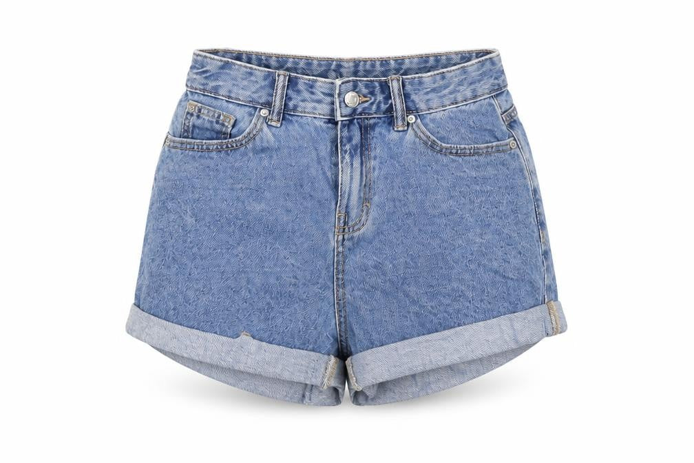 Denim & Co. Womens Blue Cotton Hot Pants Shorts Size 6 L3 in Regular Button