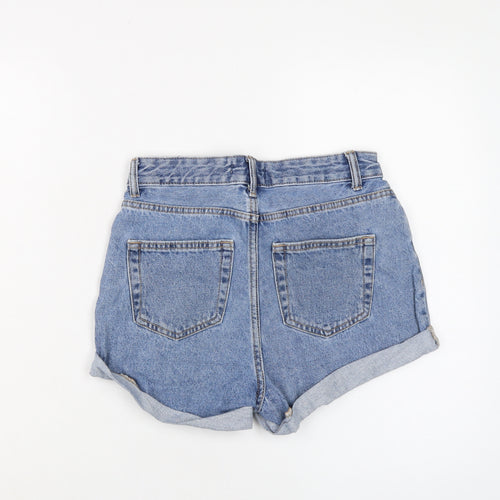Denim & Co. Womens Blue Cotton Hot Pants Shorts Size 6 L3 in Regular Button