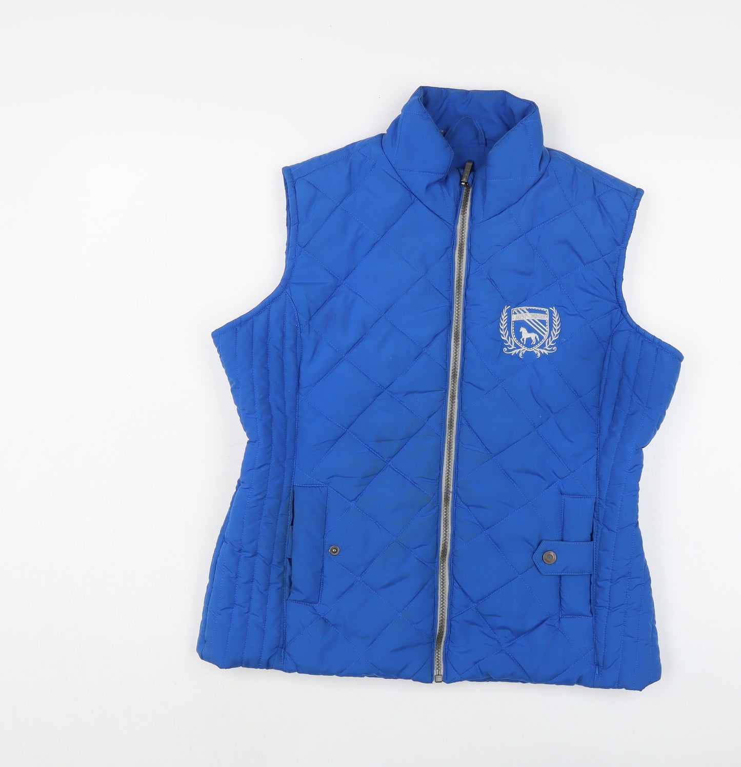 Just Togs Womens Blue Gilet Waistcoat Size 14 Zip