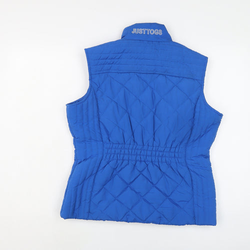 Just Togs Womens Blue Gilet Waistcoat Size 14 Zip