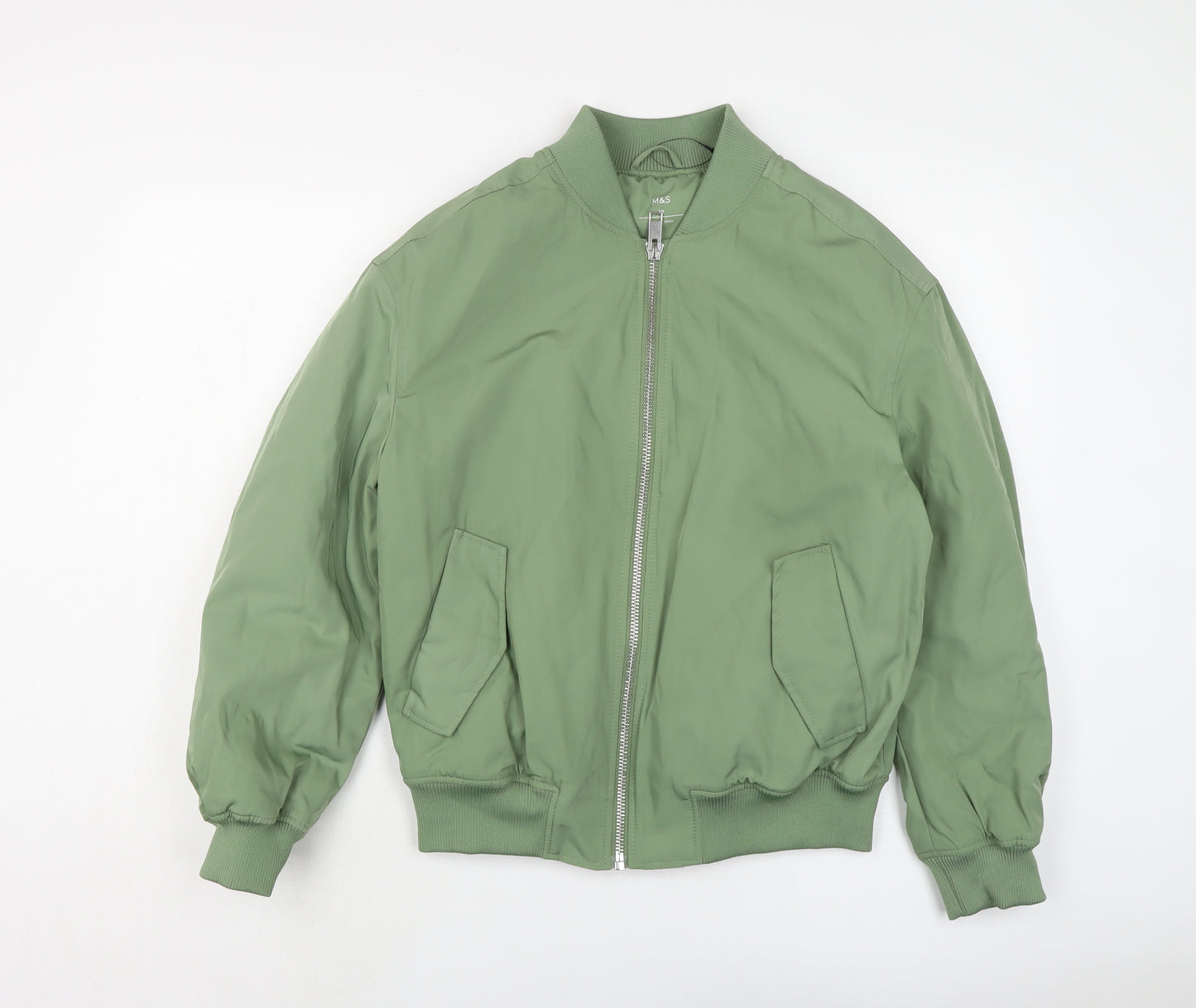 Marks and Spencer Womens Green Bomber Jacket Jacket Size 10 Zip