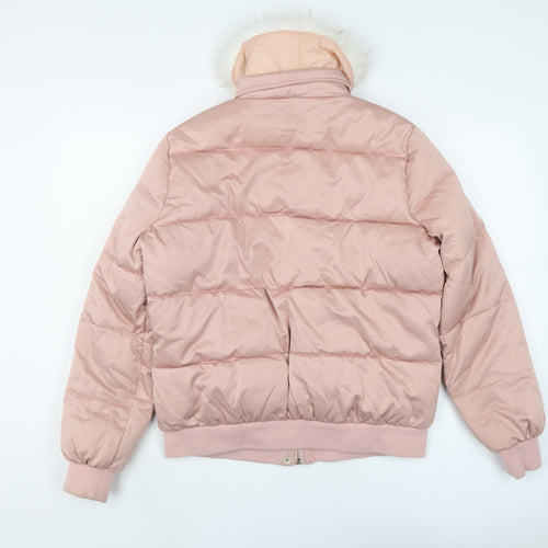 River Island Womens Pink Puffer Jacket Jacket Size 14 Zip