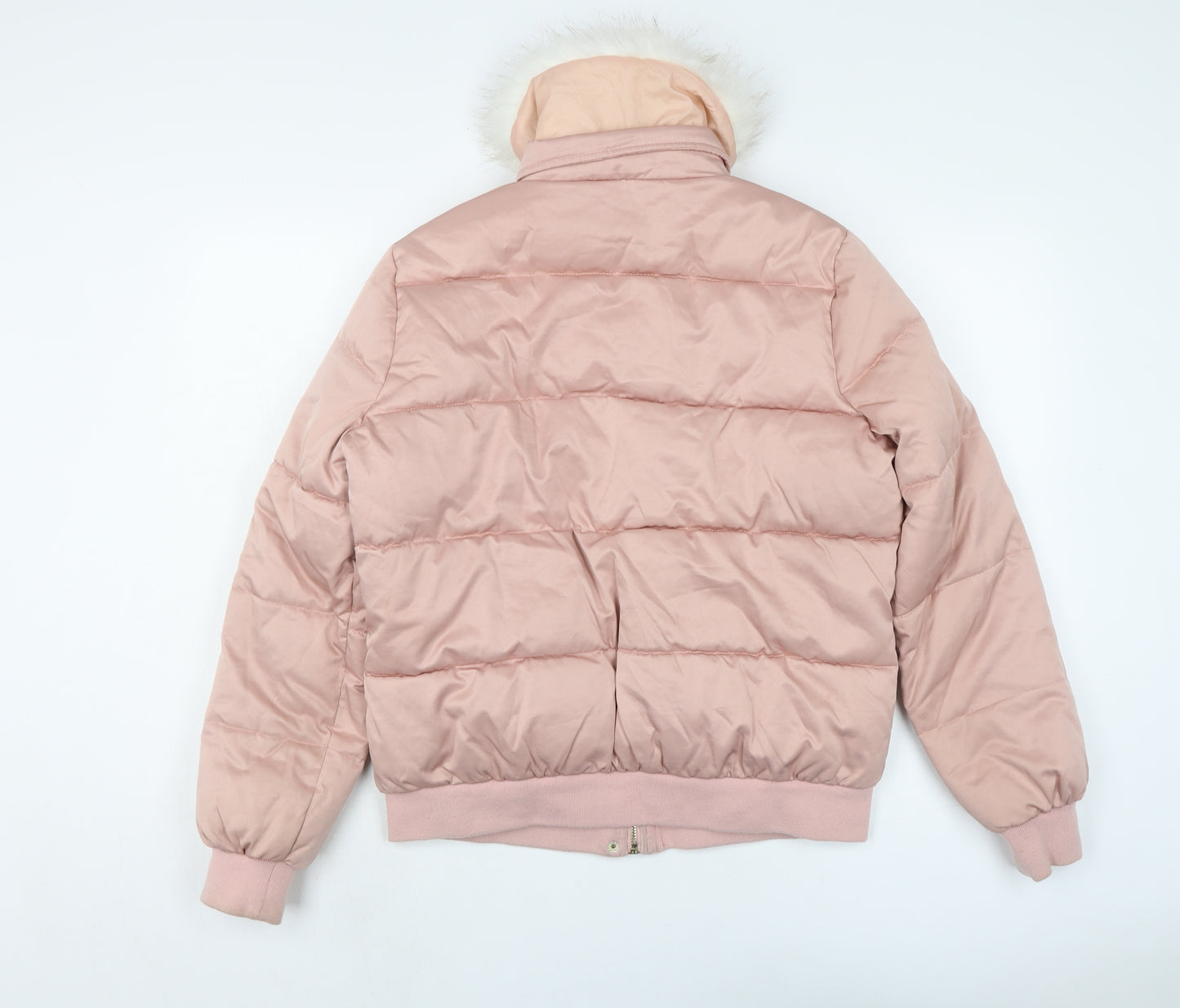 River Island Womens Pink Puffer Jacket Jacket Size 14 Zip