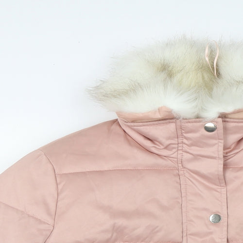 River Island Womens Pink Puffer Jacket Jacket Size 14 Zip