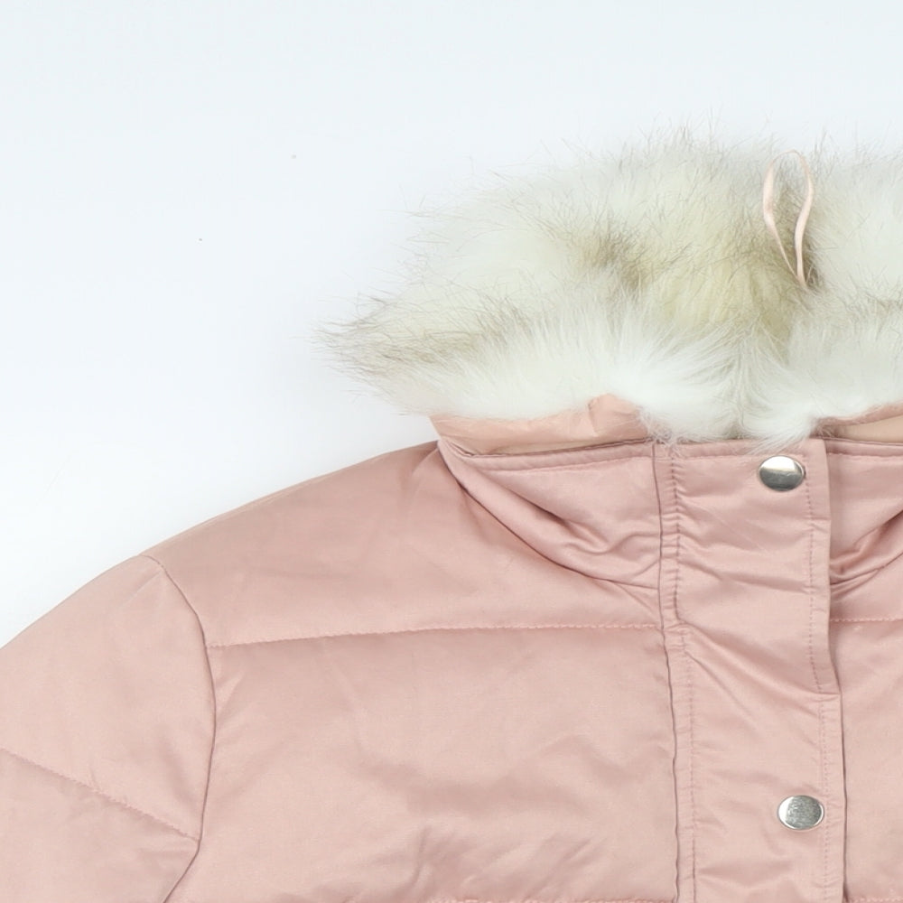 River Island Womens Pink Puffer Jacket Jacket Size 14 Zip
