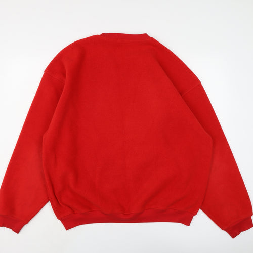 WEEKENDERS Mens Red Polyester Pullover Sweatshirt Size L