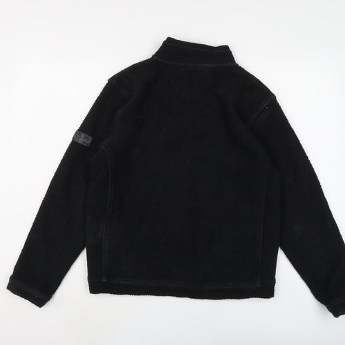 Weird Fish Womens Black Cotton Full Zip Sweatshirt Size L Zip