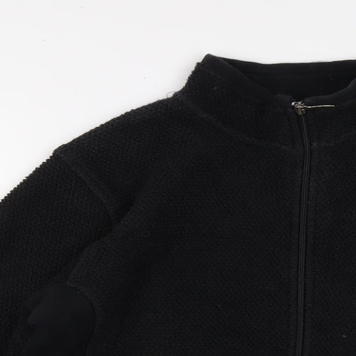 Weird Fish Womens Black Cotton Full Zip Sweatshirt Size L Zip