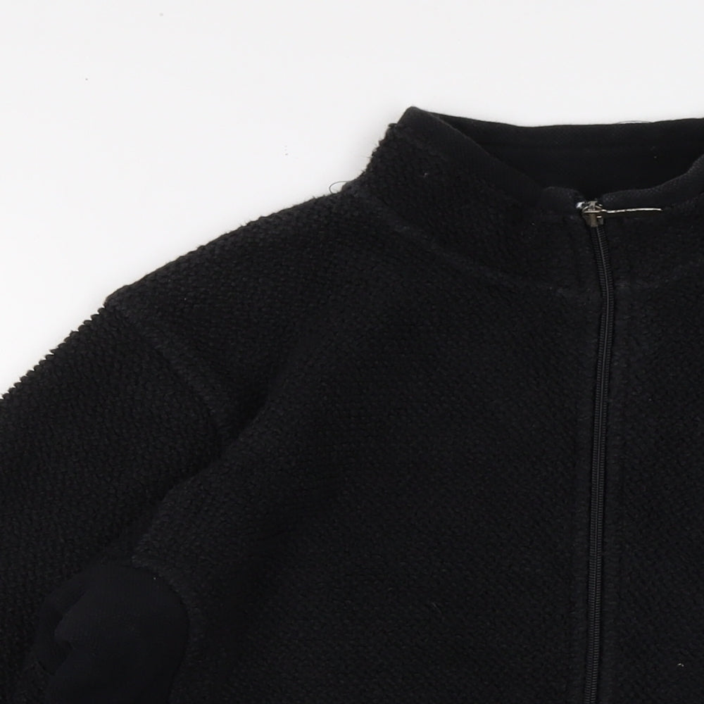 Weird Fish Womens Black Cotton Full Zip Sweatshirt Size L Zip
