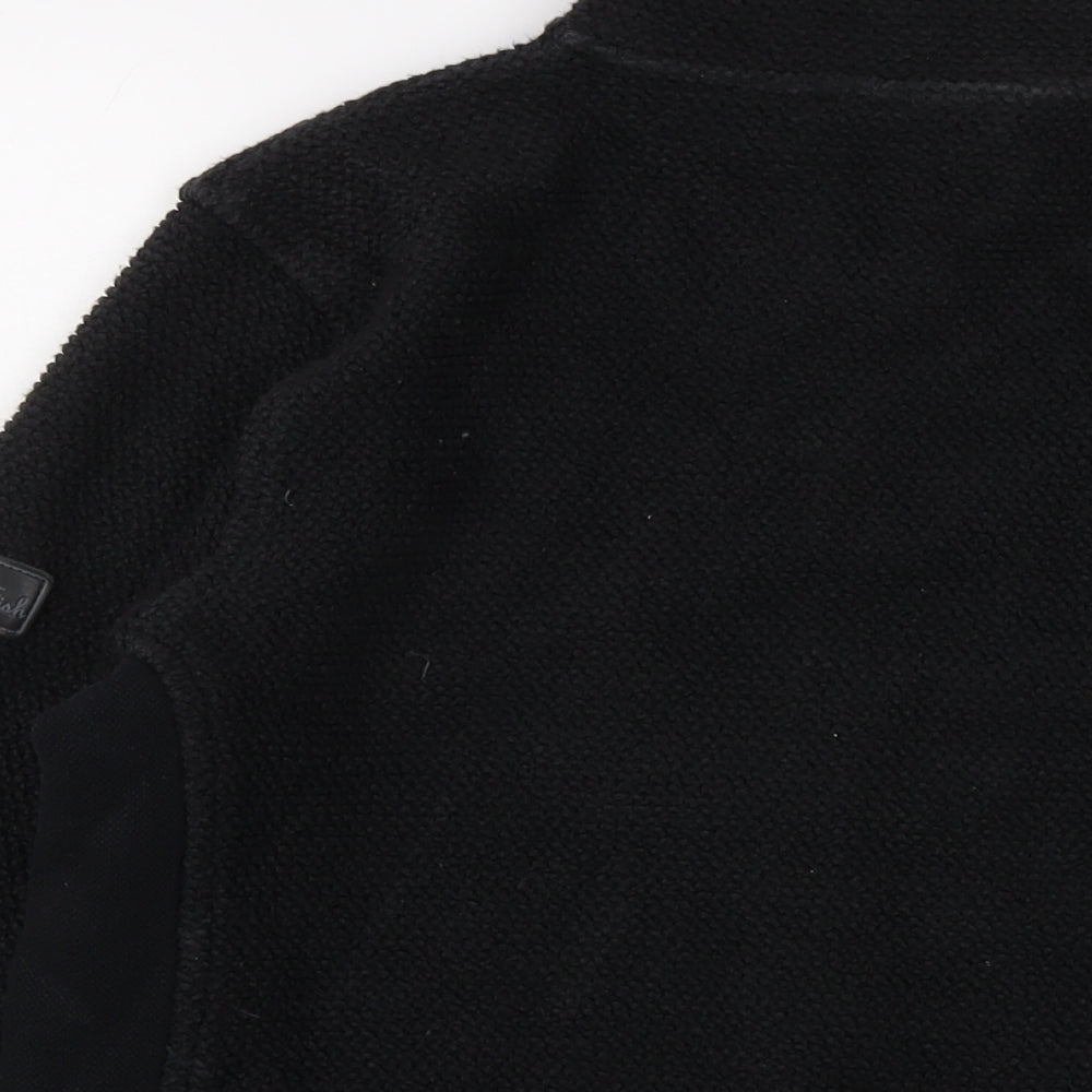 Weird Fish Womens Black Cotton Full Zip Sweatshirt Size L Zip