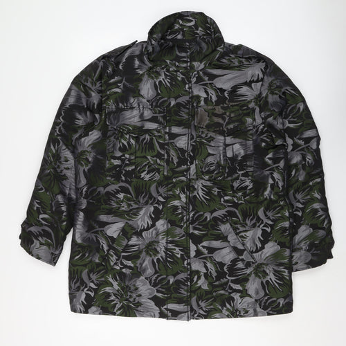 NEXT Womens Grey Floral Jacket Size 14 Zip