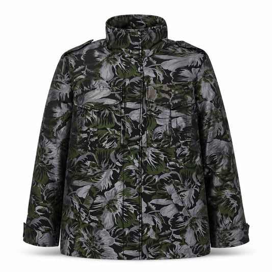 Front view of Next women’s grey floral jacket, size UK 14, zip