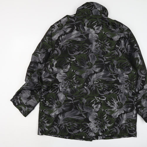 NEXT Womens Grey Floral Jacket Size 14 Zip