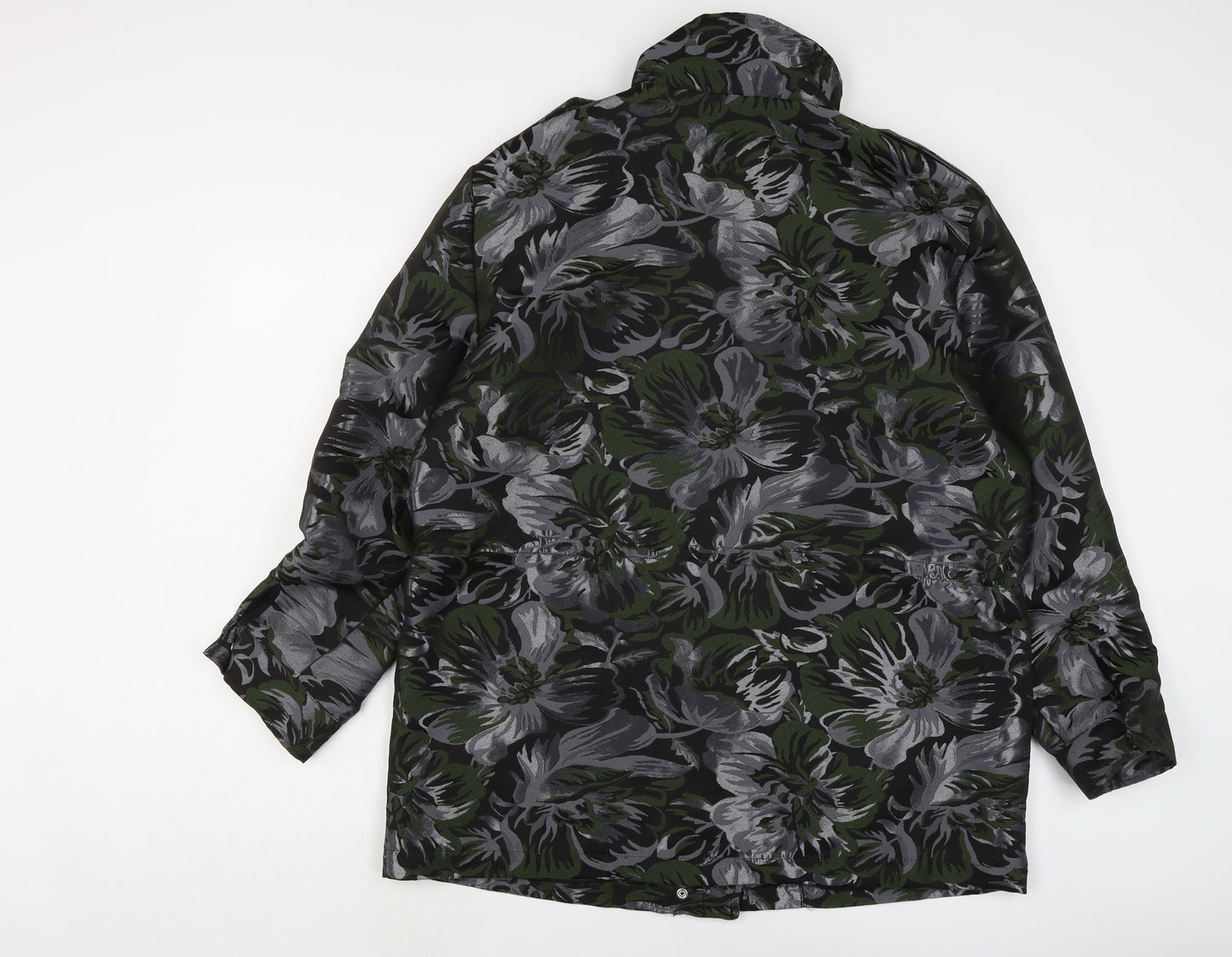 NEXT Womens Grey Floral Jacket Size 14 Zip