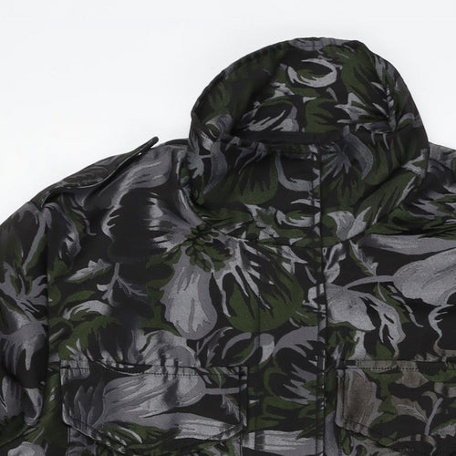 NEXT Womens Grey Floral Jacket Size 14 Zip