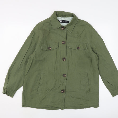 Zara Womens Green Jacket Size S Button