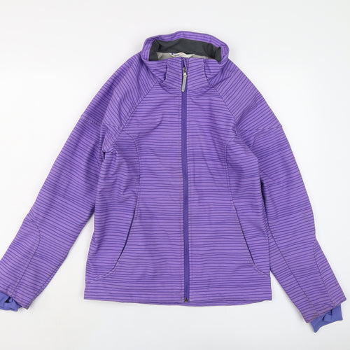 H&M Girls Purple Striped Jacket Size 14 Years Zip