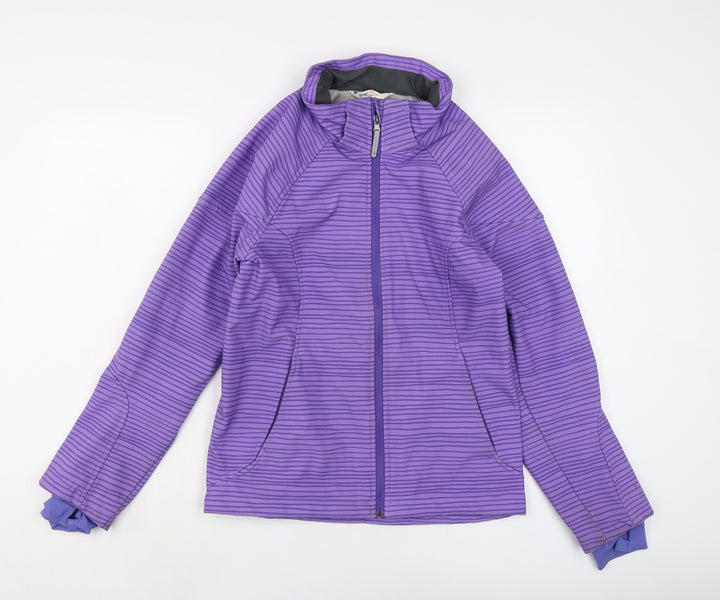 H&M Girls Purple Striped Jacket Size 14 Years Zip