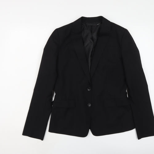 Uniqlo Womens Black Wool Jacket Suit Jacket Size M