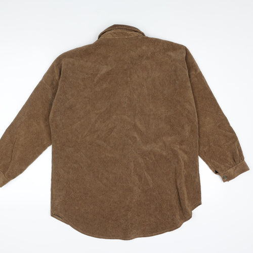 Rebellious Womens Brown Polyester Basic Button-Up Size 8 Collared
