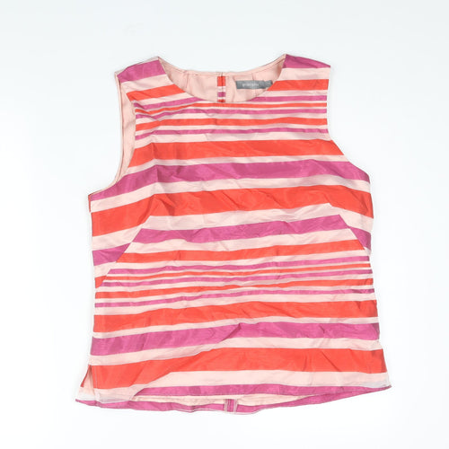 Principles Womens Multicoloured Striped Polyester Camisole Blouse Size 14 Round Neck