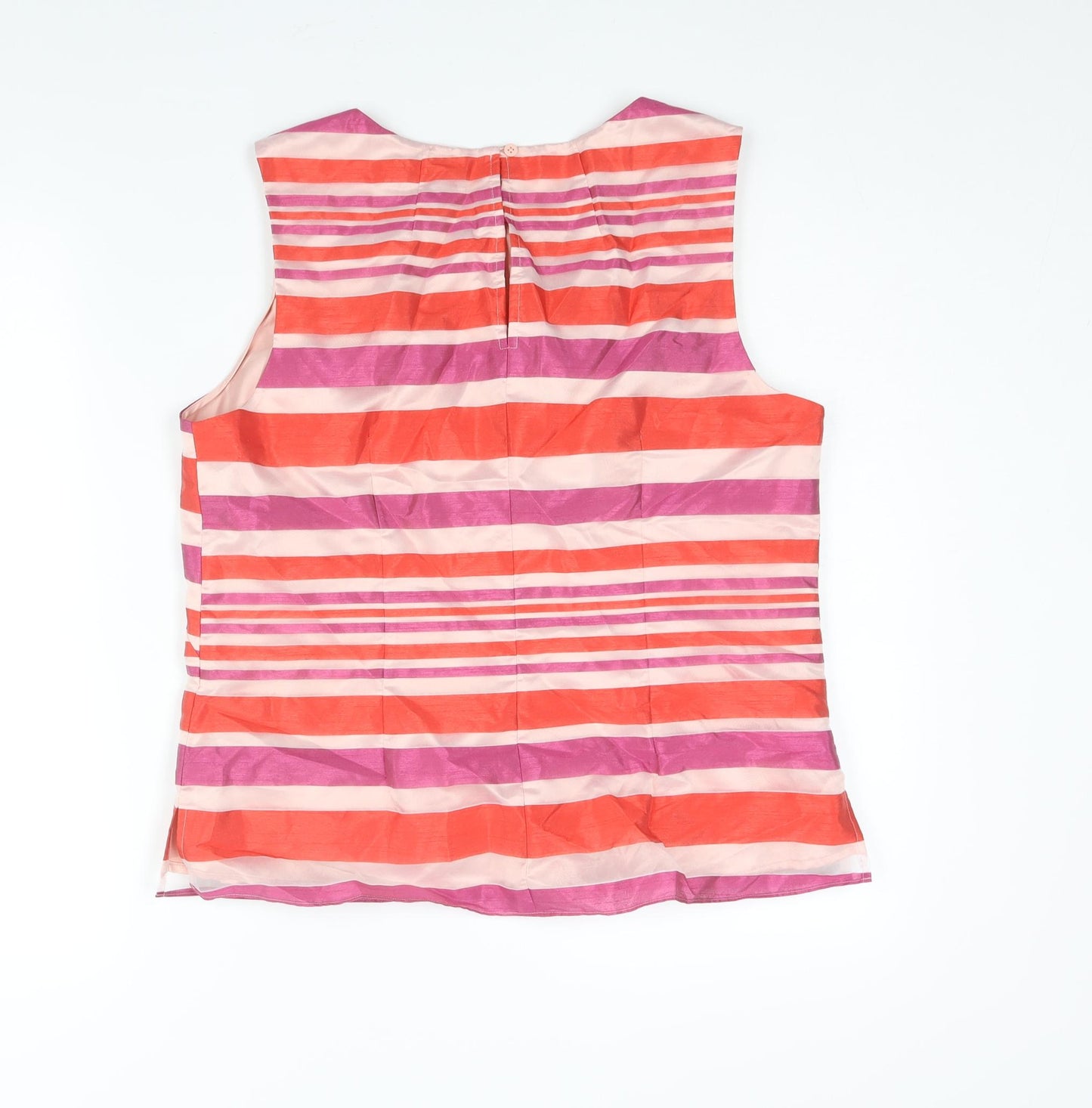 Principles Womens Multicoloured Striped Polyester Camisole Blouse Size 14 Round Neck