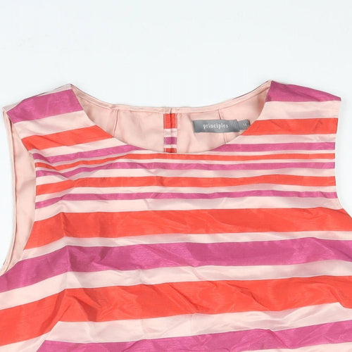 Principles Womens Multicoloured Striped Polyester Camisole Blouse Size 14 Round Neck