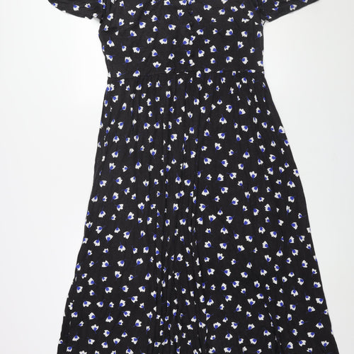 Roman Womens Grey Geometric Viscose Maxi Size 18 V-Neck Pullover - Button Detail
