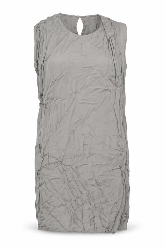 Front view of Marc O'Polo women’s grey polyester shift, size UK 10, round neck button
