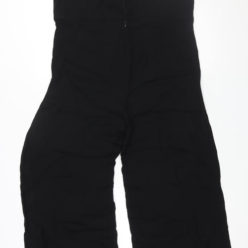 French Connection Womens Black Vinyl Jumpsuit One-Piece Size 14 L29 in Zip