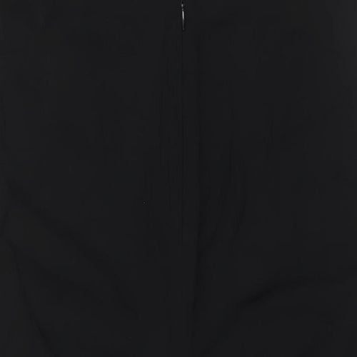 French Connection Womens Black Vinyl Jumpsuit One-Piece Size 14 L29 in Zip