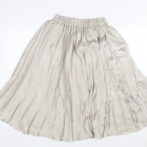 H&M Womens Grey Polyester Flare Skirt Size 8