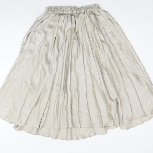 H&M Womens Grey Polyester Flare Skirt Size 8