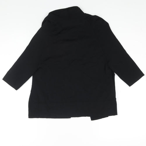 Roman Womens Black V-Neck Viscose Cardigan Jumper Size 14