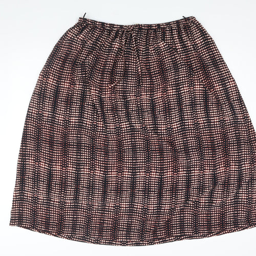 Per Una Womens Black Geometric Polyester A-Line Skirt Size 16 Drawstring