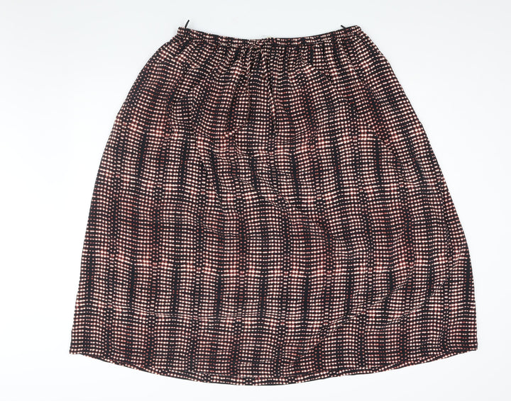 Per Una Womens Black Geometric Polyester A-Line Skirt Size 16 Drawstring