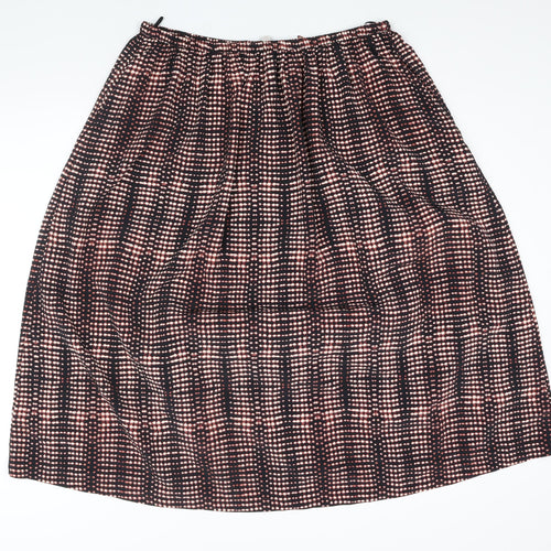 Per Una Womens Black Geometric Polyester A-Line Skirt Size 16 Drawstring