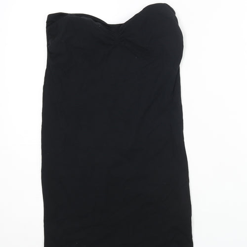 Miss Selfridge Womens Black Cotton Mini Size 14 Sweetheart Pullover