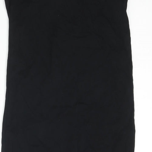 Miss Selfridge Womens Black Cotton Mini Size 14 Sweetheart Pullover