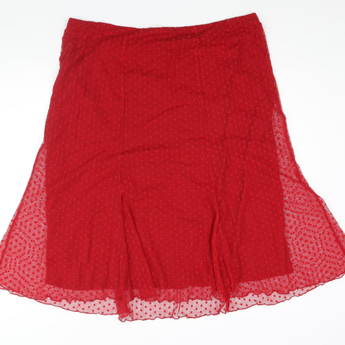 Renaissance Womens Red Polka Dot Polyester A-Line Skirt Size 24