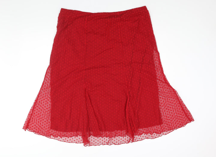 Renaissance Womens Red Polka Dot Polyester A-Line Skirt Size 24